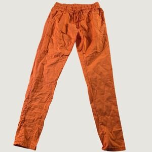 Milio-Milano Orange Linen Blend Drawstring Jogger Pants Womens Small NWT 21760